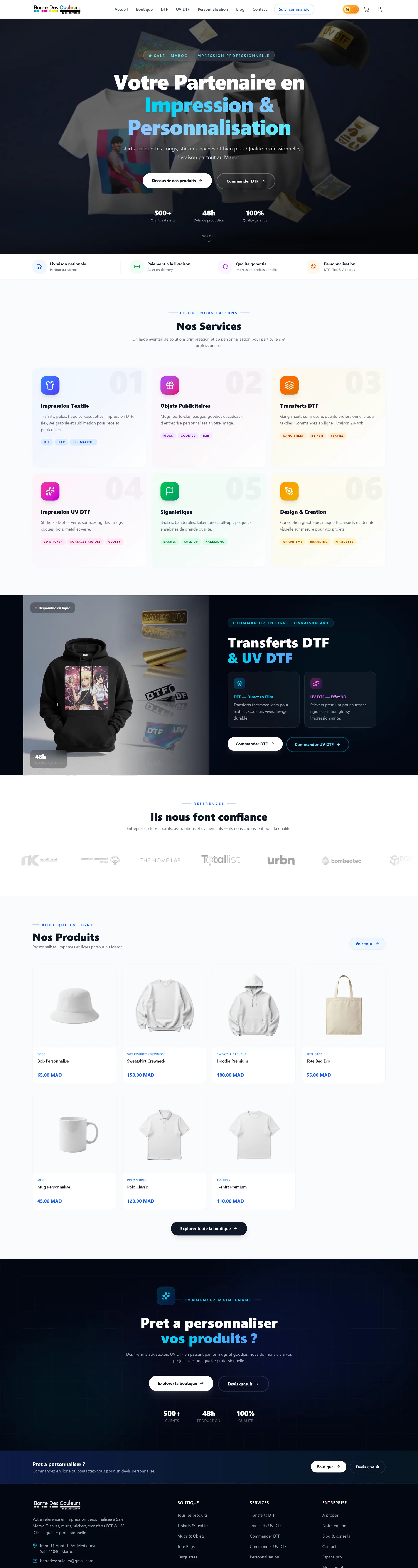 BDC — Barre des Couleurs — The home page, top to bottom