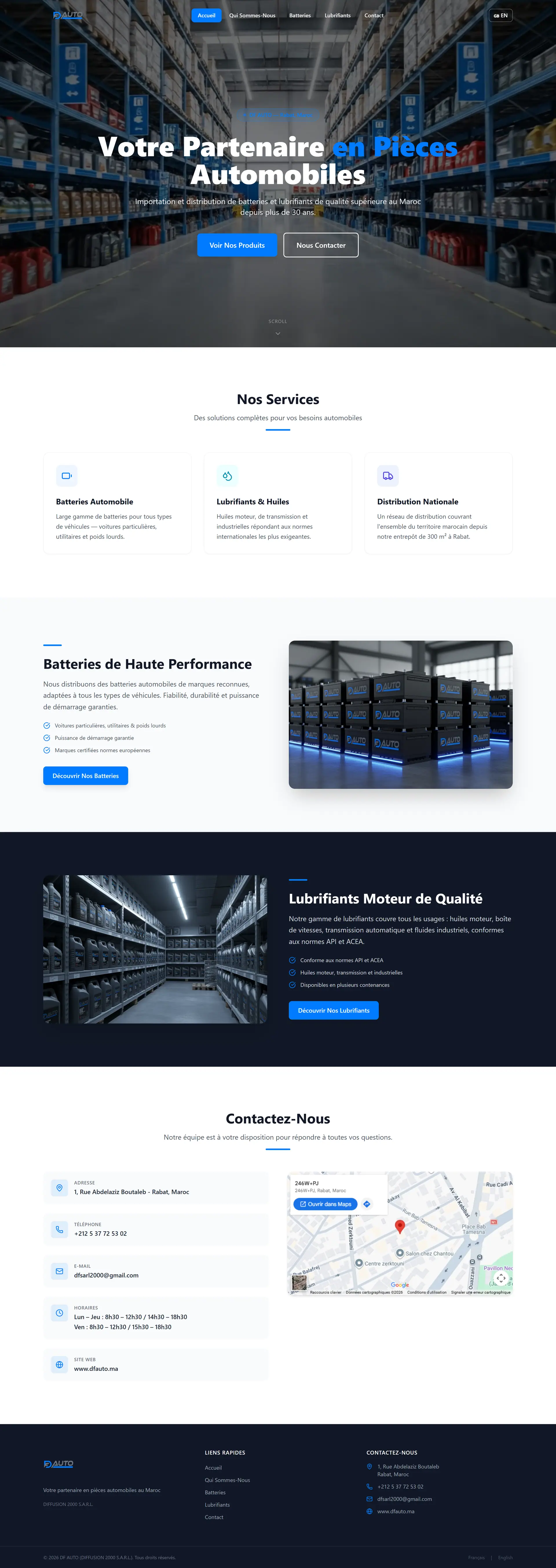 DF Auto — The home page, top to bottom
